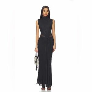 NWT Bec + Bridge Cassis Knot Maxi Dress in Black in Size USA 0/ AUS 4